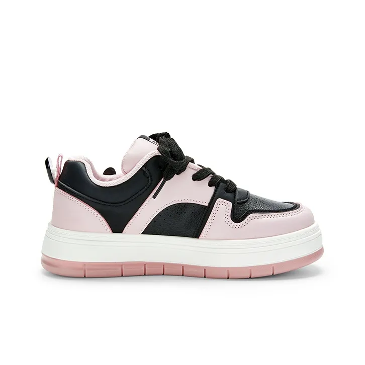KARLIE KELLER Support Wear Resistant Water Resistant Slip Resistant Low Top Skateboard Shoes Women's Black Pink-1