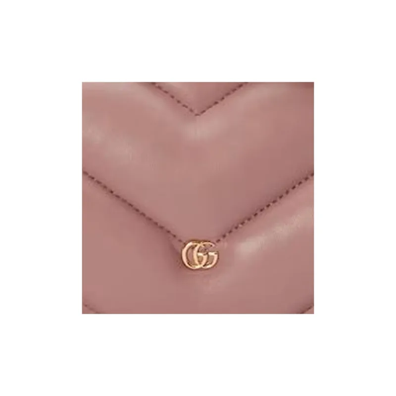 GUCCI GG Marmont Quilting Leather Crossbody Bag Shoulder Bag Women's Pink-6