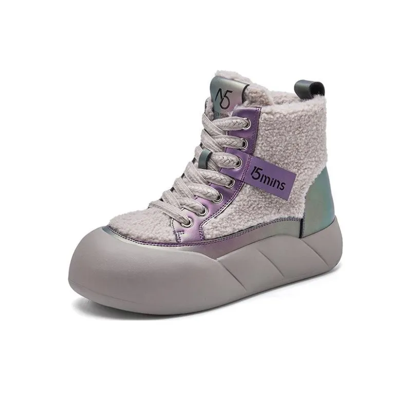 15 MINS Thermal Height Increase High Top Skateboard Shoes 4cm Women's-5