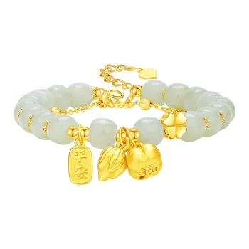 Drunk On The City Hetian Jade Bracelets Pale Greenish-White Jade Women's
