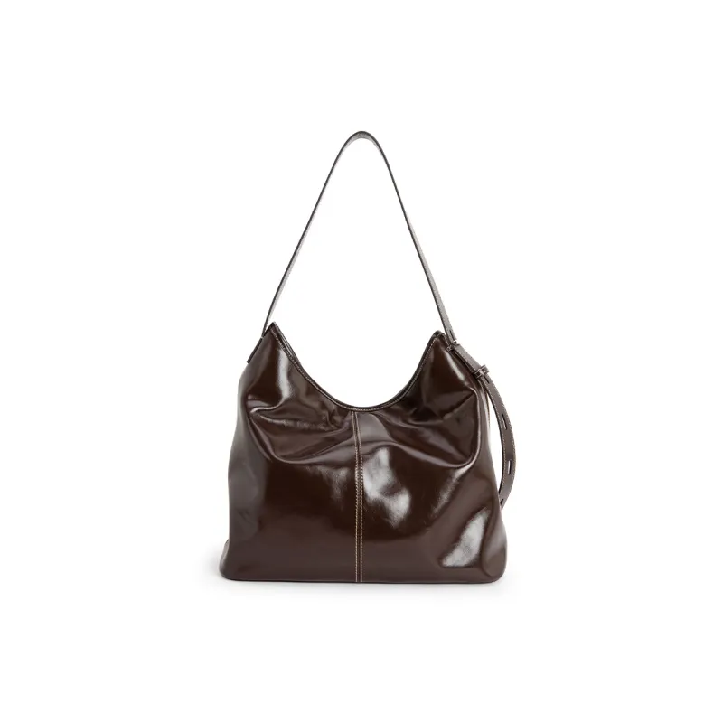 VENOF Genuine Cow Leather Commute Tote Shoulder Bag Women's Natural Brown/Lazy Coffee Brown/Shelle Green-5
