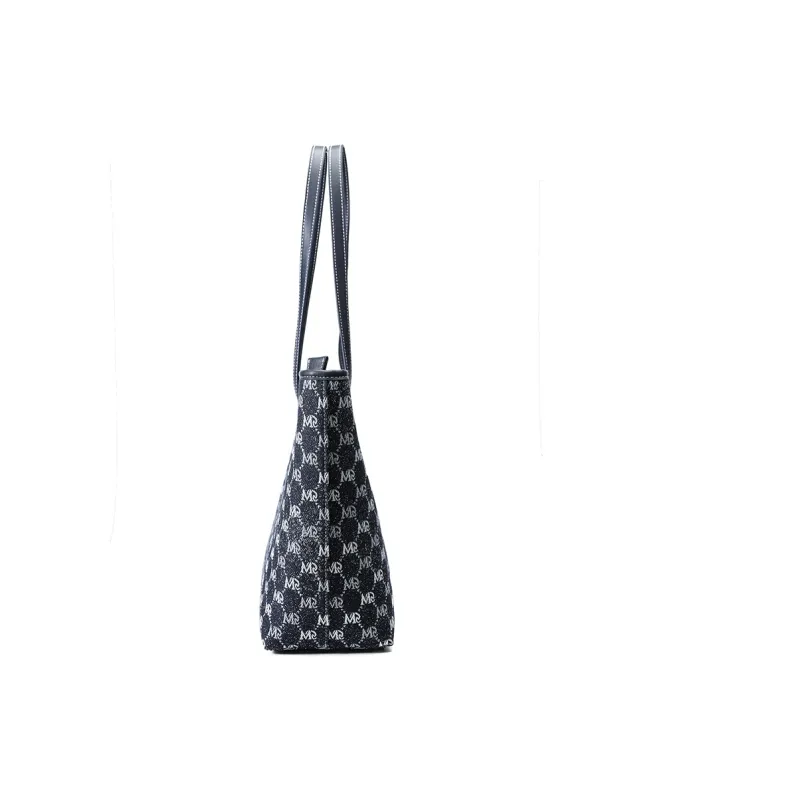 MQ Polyester Tote Bag Shopping Bag Underarm Shoulder Bag Women's Dark Blue-3