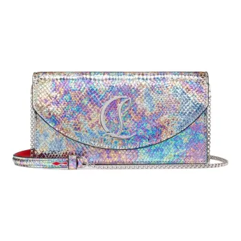 CL LUBOTING Calfskin With Leather One Shoulder Crossbody Clutch Women's Rainbow