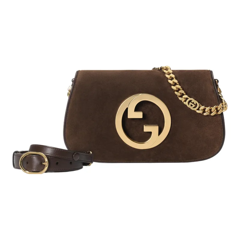 GUCCI Blondie Suede Crossbody Bag Shoulder Bag Women's Brown-2
