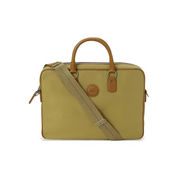 Dunhill Nylon With Cow Leather Shoulder Bag Crossbody Bag Handbag Unisex Yellow Green