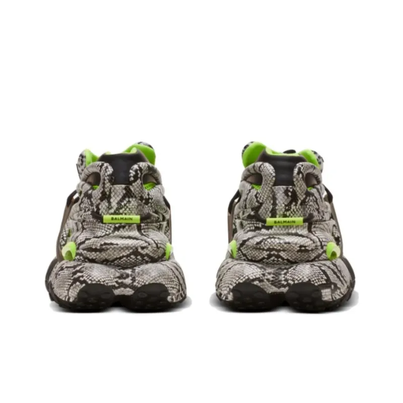 BALMAIN Unicorn Snakeskin-print Sneakers-3