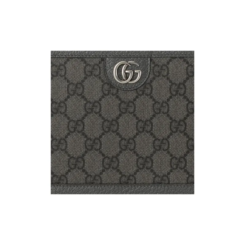 GUCCI Ophidia Canvas With Leather Binding Crossbody Canvas Bag Shoulder Bags Men's Gray & Black-7