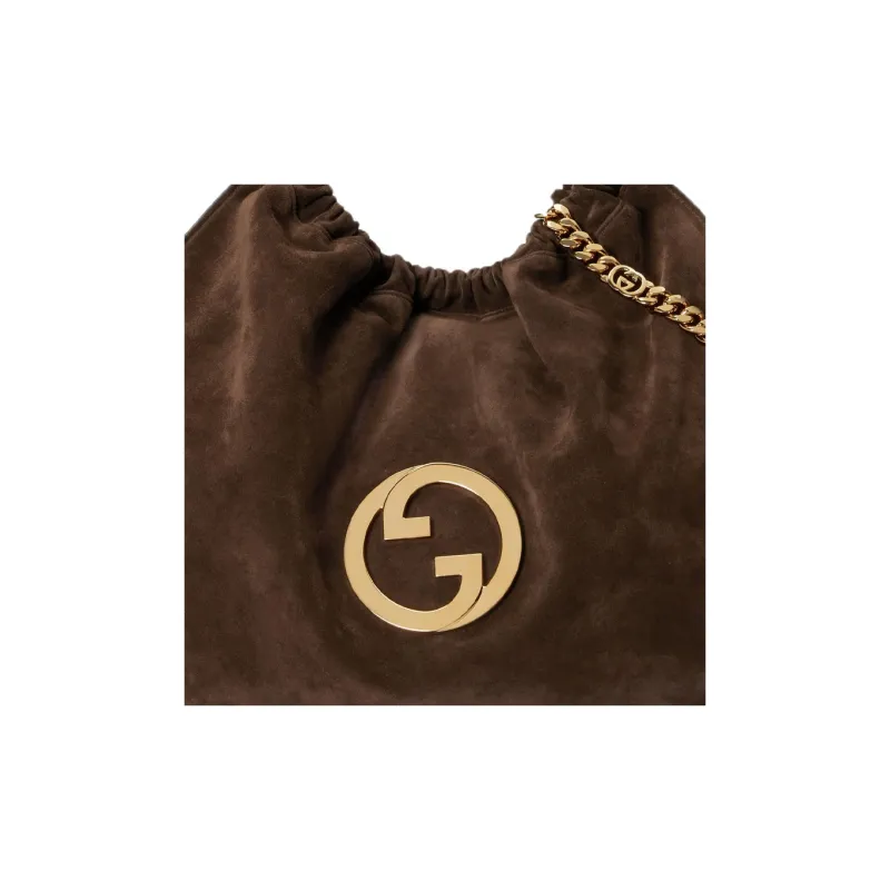 GUCCI Blondie Suede Tote Bag Shopping Bag Handbag Large Size Women's Brown-8
