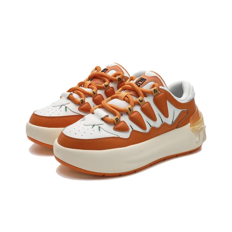FILA CARROT 1 Carrot Shoes Low Top Skateboard Shoes Women's Orange White-2