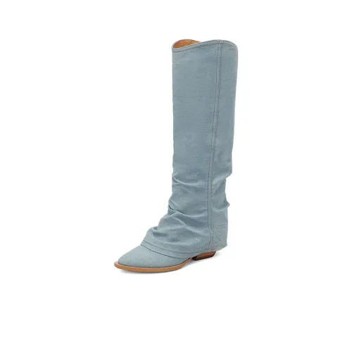 FLOWERSKAM Knee-high Boots Women's Light Blue