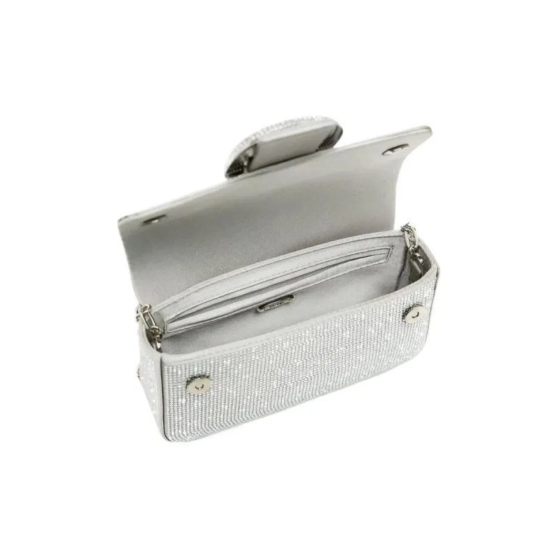 ZARA Polyester Crossbody Bag Shoulder Bag Women's Silver-5