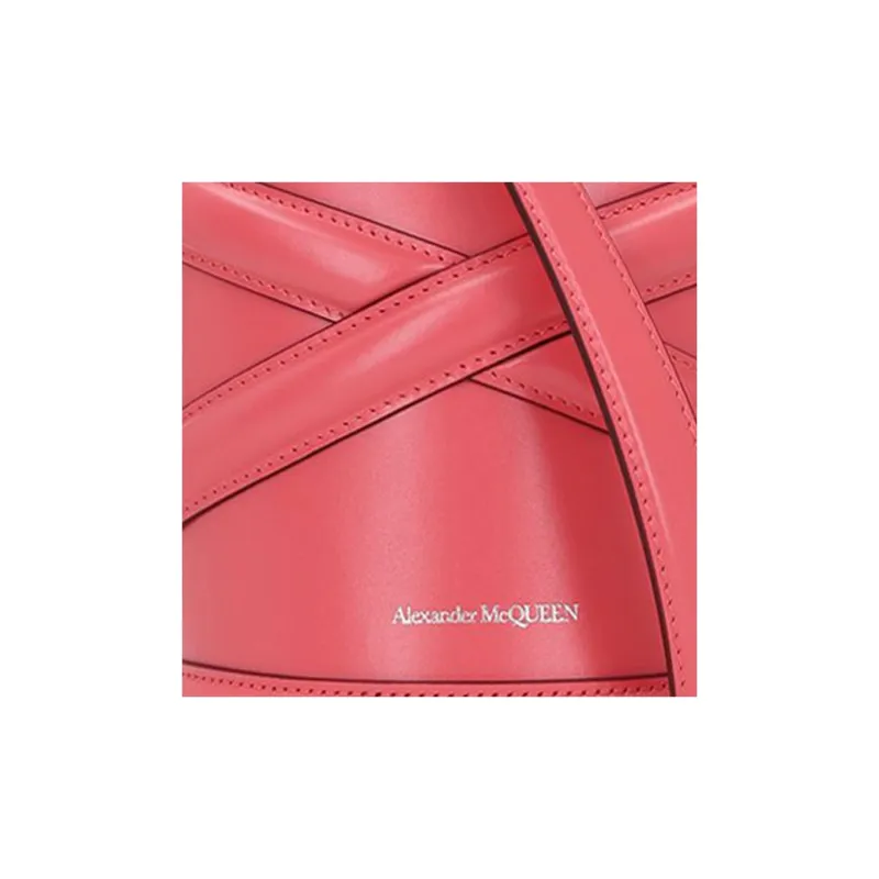 Alexander McQueen Calfskin Bucket Bags Crossbody Bag Shoulder Bag Women's Coral-3