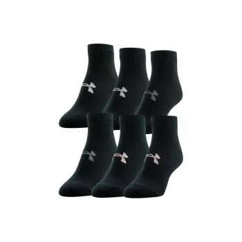 Under Armour Women's UA Essential 6-Pack Low Cut Socks Ankle Socks Women's 6 Pack Black/Vintage Pink