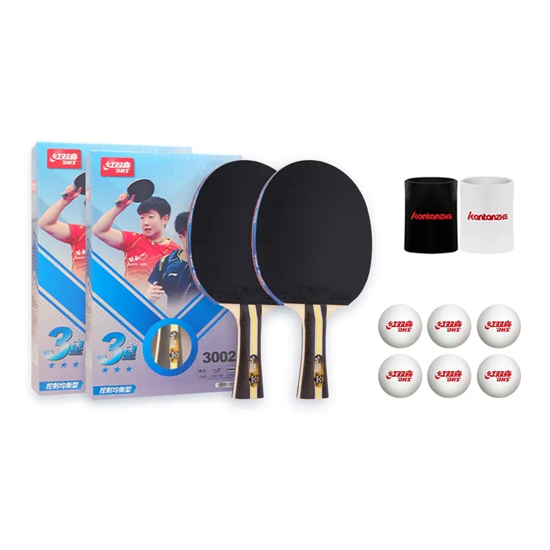 DHS Ping Pong Paddles Unisex Double Sided Inverted Rubber Wooden Black Red-14