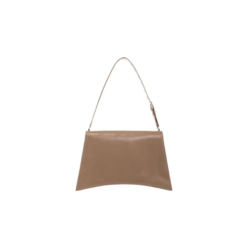 Balenciaga CRUSH Calfskin Handbag Shoulder Bag Medium Size Women's Brown-2