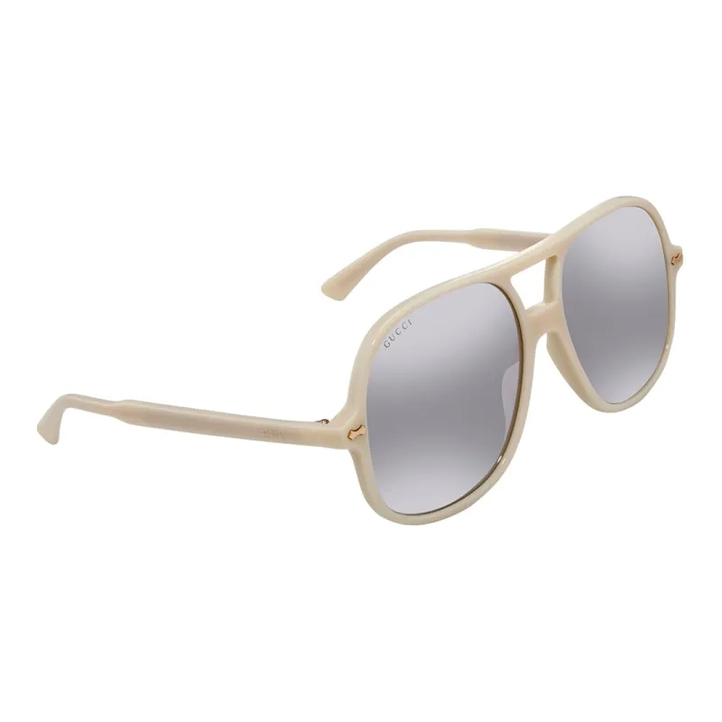 GUCCI Plastic Aviator Sunglasses Men's Beige-1