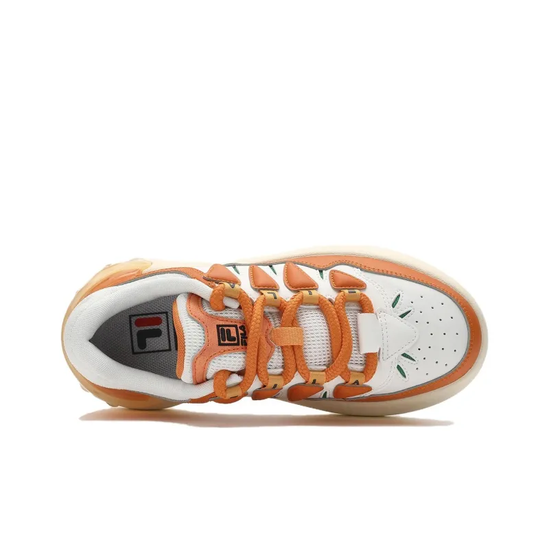 FILA CARROT 1 Carrot Shoes Low Top Skateboard Shoes Women's Orange White-3