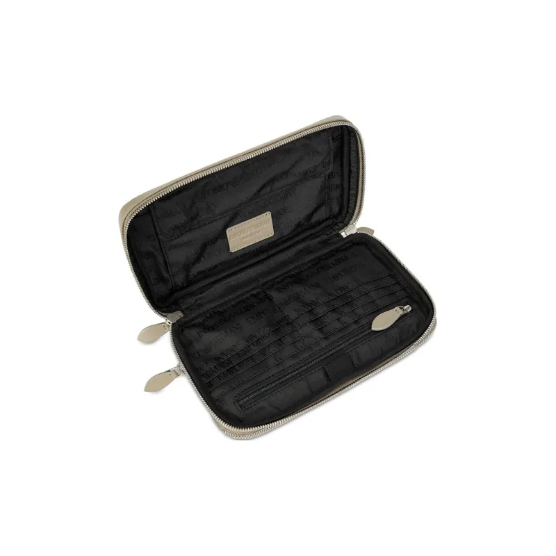 EMPORIO ARMANI Leather Storage Bags Clutches Unisex Beige-4