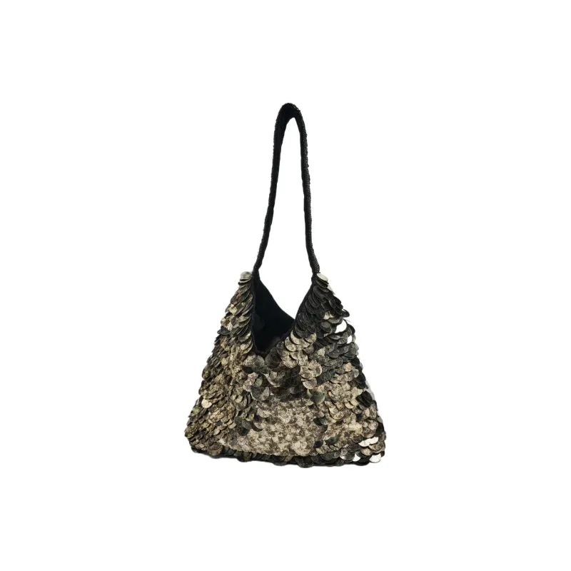 ZARA Polyester Shoulder Bag Women's Silver-3