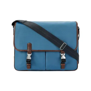 Dunhill Nylon And Leather Crossbody Bag Shoulder Bag Unisex Blue