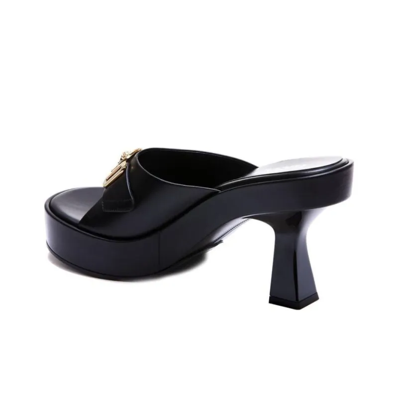 VERSACE Stylish Sandal 8cm Women's Black-3