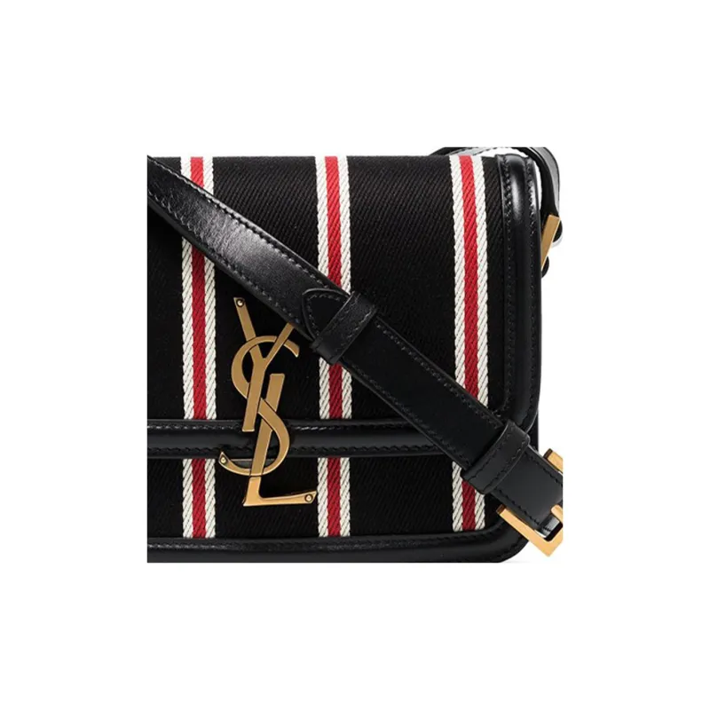 SAINT LAURENT SOLFERINO Canvas Tofu Bag, Canvas Bag, Crossbody Bag, Shoulder Bag Women's-3