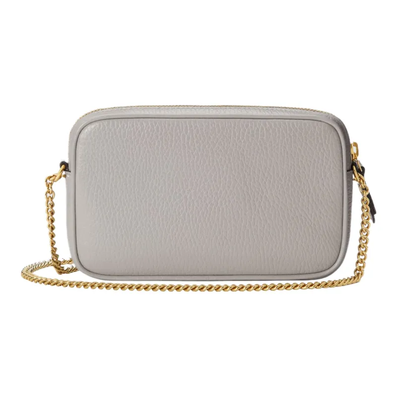 GUCCI GG Marmont Leather Crossbody Bag Shoulder Bag Women's Gray-3