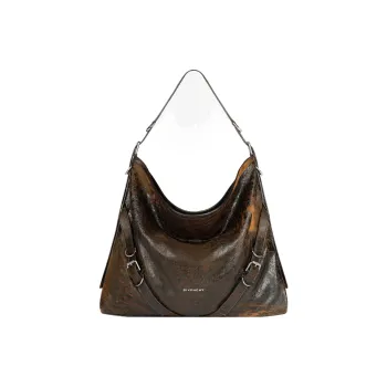Givenchy Voyou Sheepskin Handbag, Shoulder Bag Men's Black & Mud Brown