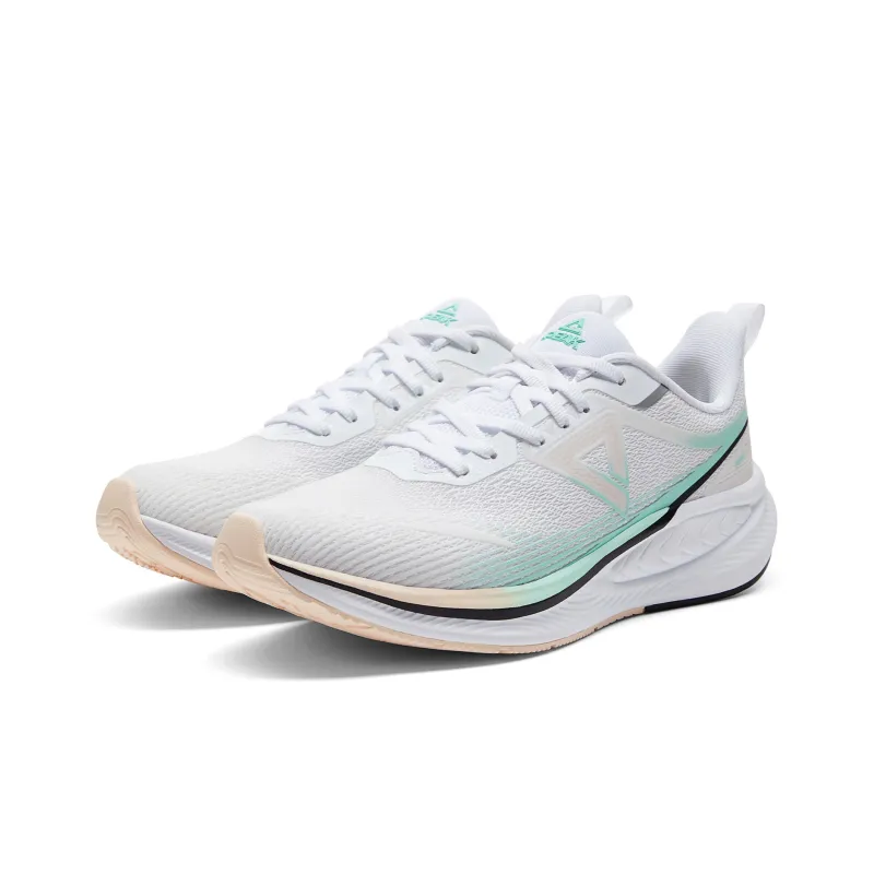 PEAK Running Shoes Women's Low Top Large White Emerald Green-2