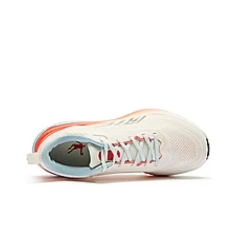 QIAODAN Cushioning Wear Resistant Low Top Running Shoes Men's White Blue-3