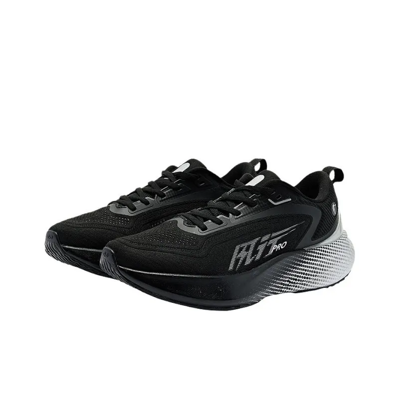 QIAODAN BOOM PRO Cushioning Wear Resistant Low Top Training Running Shoes Men's Black Silver-2