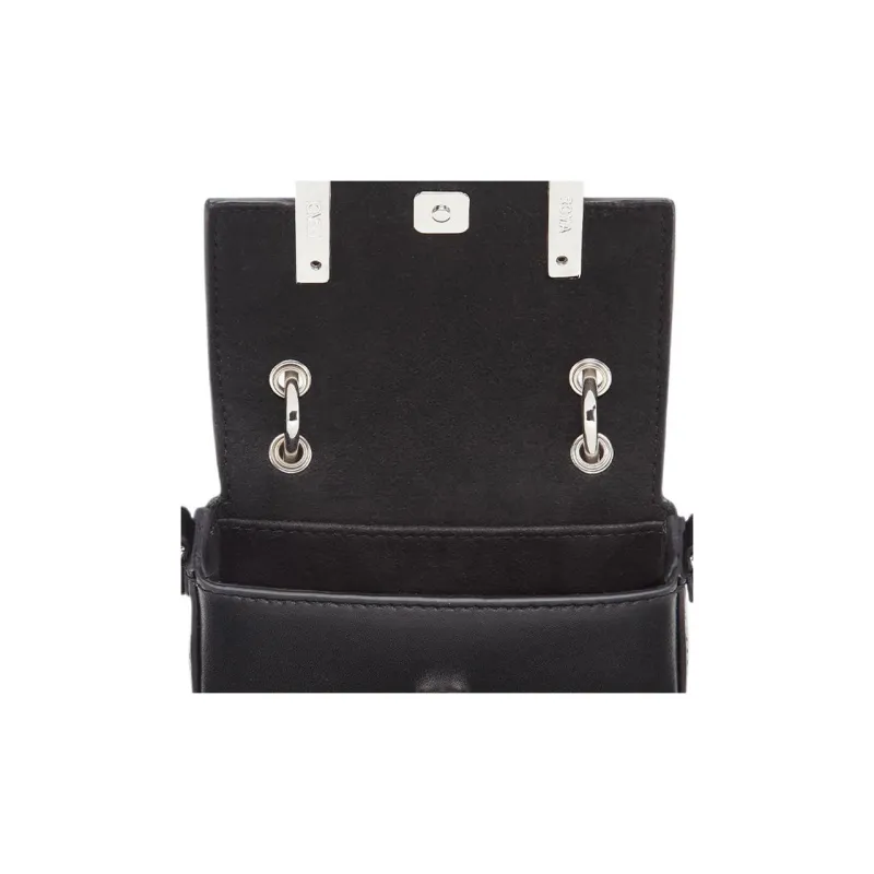 FENDI Baguette Viscose Crossbody Handbags Extra Mini Women's Black-4