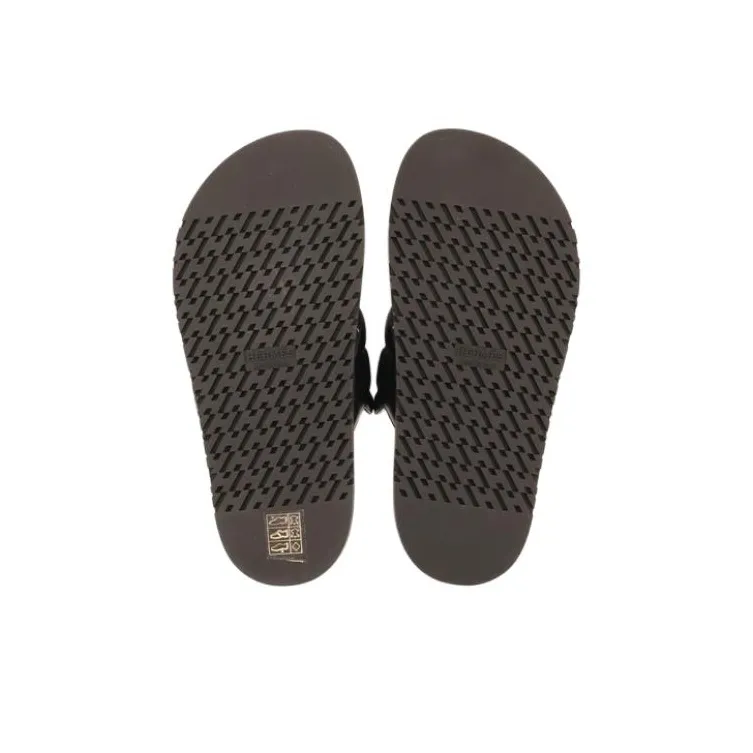 HERMES Quiet Slide Slippers Women's Black-4