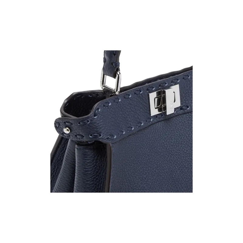 FENDI Peekaboo Calfskin Shoulder Bag, Crossbody Bag, Handbag Mini Women's Midnight Blue-4
