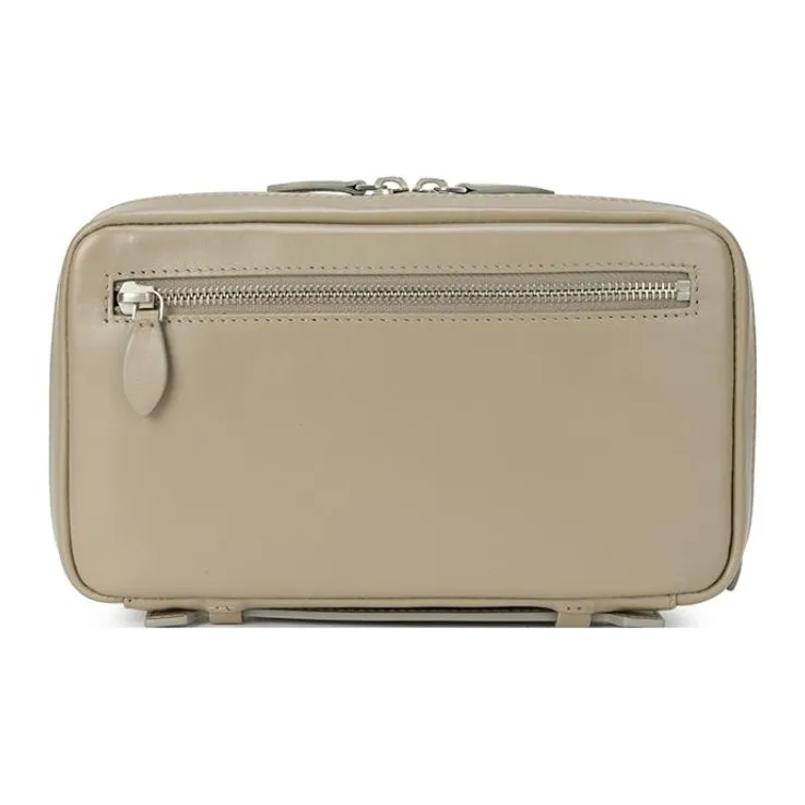 EMPORIO ARMANI Leather Storage Bags Clutches Unisex Beige-2