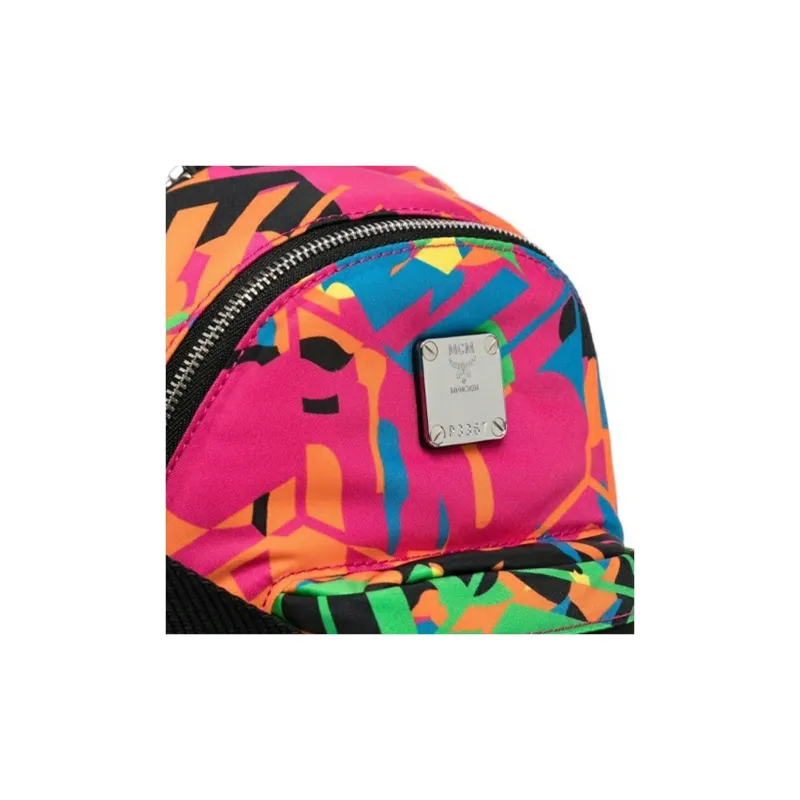 MCM Stark Visetos Fabric One Shoulder Handbag, Crossbody Bag Mini Women's Multicolor-3