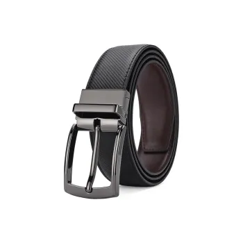 PISHUSHU Premium Selection Business Rotating Pin Buckle Cow Leather Leather Belts Men's Width 3.4cm