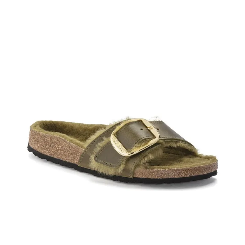 Birkenstock Slide Slippers Women's Olive Narrow Fit-1