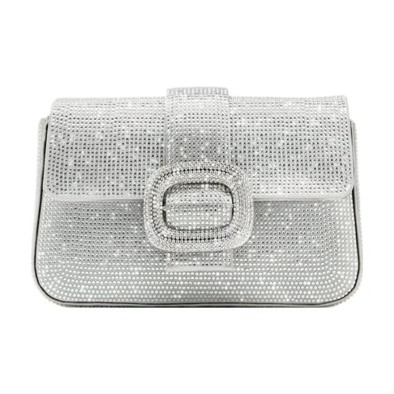 ZARA Polyester Crossbody Bag Shoulder Bag Women's Silver-0