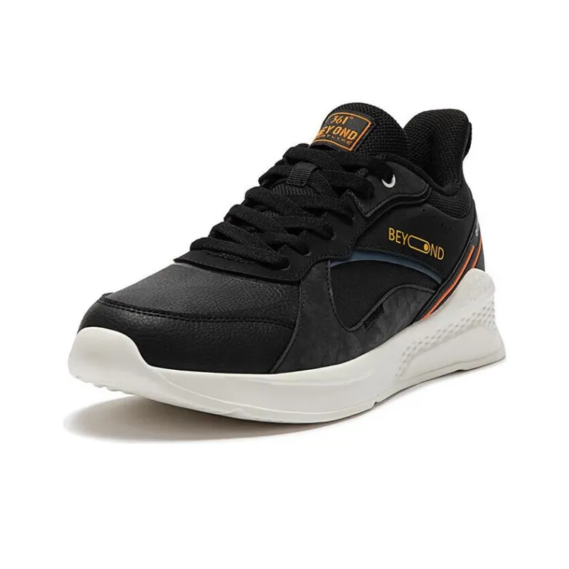 361° Cushioning Wear Resistant Low Top Running Shoes Men's Black Orange-1