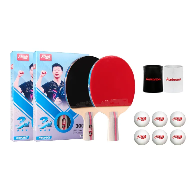 DHS Ping Pong Paddles Unisex Double Sided Inverted Rubber Wooden Black Red-16