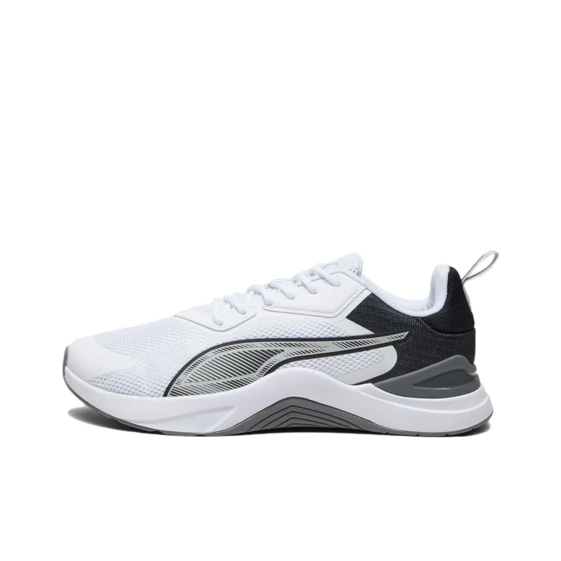 PUMA Infusion Cushioning Low Top Running Shoes Unisex White Black Gray-0