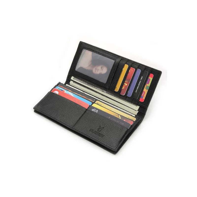 Playboy Top Grain Cow Leather Wallet Regular Men's Black-13