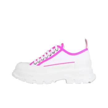 Alexander McQueen Tread Slick Lace Up 'White Neon Pink' Women's