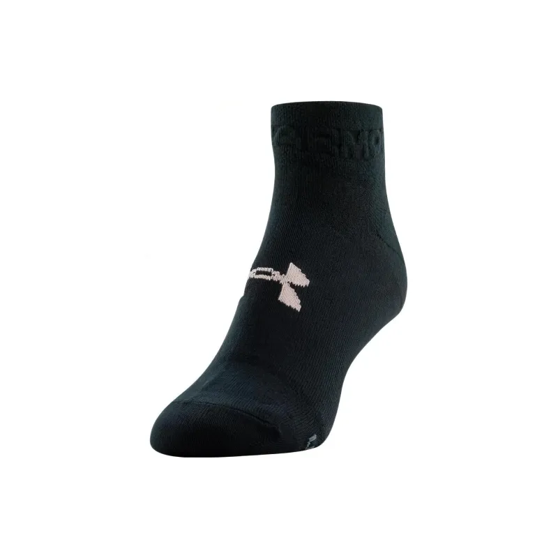 Under Armour Women's UA Essential 6-Pack Low Cut Socks Ankle Socks Women's 6 Pack Black/Vintage Pink-1