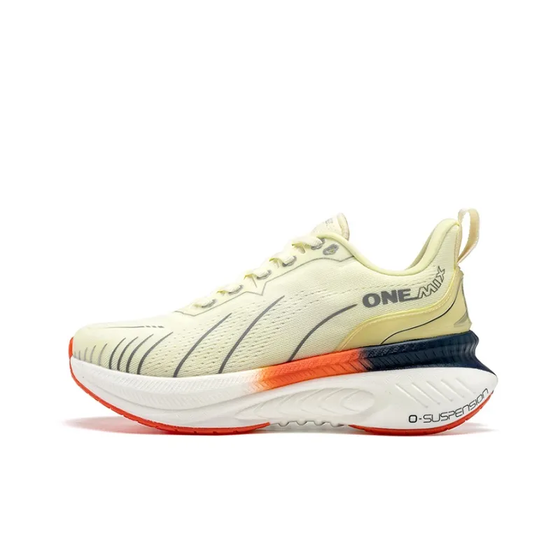ONEMIX Shock Absorber Low-Top Running Shoes Unisex Bentley White Beige White-1