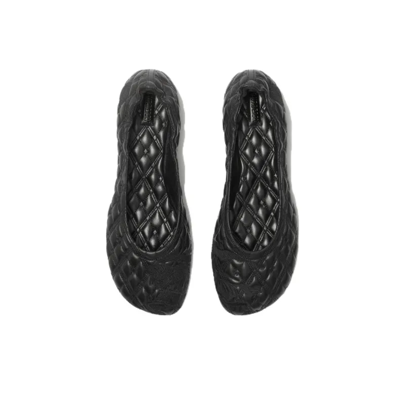 Burberry Equestrian Knight-embroidered Leather Ballerina Shoes-3