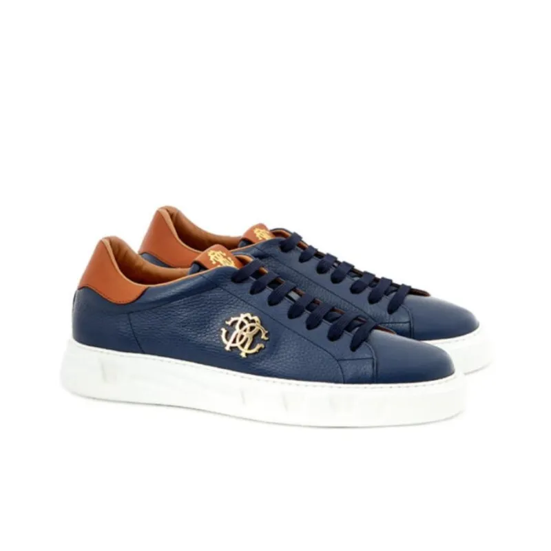 Roberto Cavalli Low-Top Skateboard Shoes Men's Blue-2
