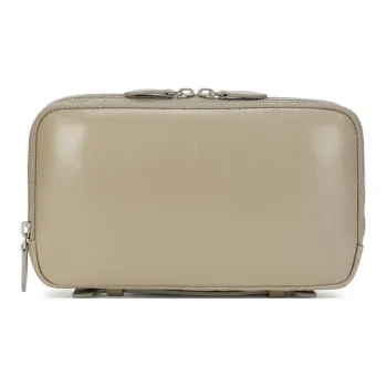 EMPORIO ARMANI Leather Storage Bags Clutches Unisex Beige