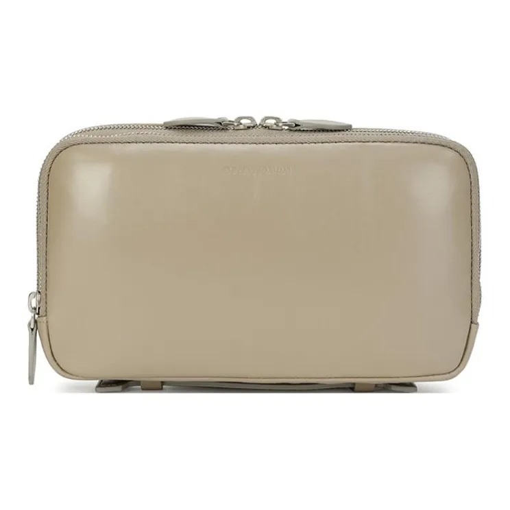 EMPORIO ARMANI Leather Storage Bags Clutches Unisex Beige-0